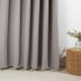 Woven Blockout Eyelet Curtain Grey - Longer Length 270CM W X 255CM L