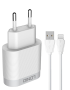 LDNIO - A303Q - 18W Fast Charging Adapter With Lightning Cable - White