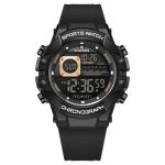 Men's Throttle Lcd Chronograph Fused Tpu Strap Digital Watch Roze