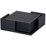 Bar Butler Leatherette Square Coaster Set In Holder 7 Pack - 100 X 100MM