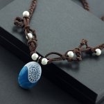 Ume Moana-inspired Heart Of Tefiti Pendant Necklace - Handwoven Zinc Alloy & Resin Fashionable Men's Gift