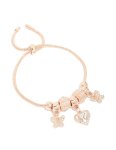 Rose Gold Diamante Heart & Butterfly Charm Toggle Bracelet