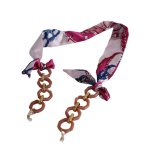 Glasses Chain - Pink And Blue Ribbon Red Stone Chain