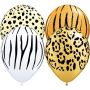 50 Piece 11 Inch Latex Round Assorted Print Safari