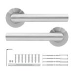 Brushed Chrome Door Handle Set