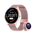 Toxiya Smart Watch For Men Magnetic Stainless Steel Band - Pink