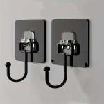 2 5PCS Strong Adhesive Hooks Wall Hooks Max Nail-free Adhesive Coat Hangers With Stainless Steel Hooks Reusable Practical Towel
