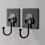 2/5pcs Strong Adhesive Hooks Wall Hooks (Max) Nail-Free Adhesive Coat Hangers With Stainless Steel Hooks Reusable Practical Towel Shower Cap Hooks