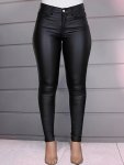 Solid Button Front Pants Casual Skinny Long Length Pants Women's Clothing
