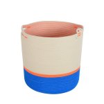 Handle Cylinder Basket - Celebrate Spring & Summer - Ocean Blue & Neon Orange