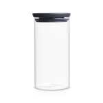 Brabantia Stackable Glass Jar 1.1 Litre - Dark Grey Lid