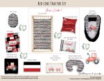 Cot Duvet Bedding Red Line Tractor Set