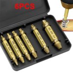 6PCS Damaged Screw Extractor Drill Bit Set Easily Take Out Broken Screw Bolt Remover Stripped Screws Extractor Demolition Tools