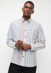 Ben Sherman Ivy Sripe Oxford Long Sleeve-mood Indigo