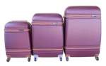 Smte 3 Piece Nexco Travel Luggage Set Plum With Keychain