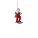 Polyresin Santa Skiing Showing A Heart 7X3.5X8.5CM