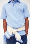 Cotton Piqu Polo Shirt - Light Blue