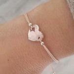 Andora 925 Sterling Silver Love Friendship Heart Cord Bracelet Adjustable Size: 12-24CM