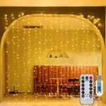 1 Set Of Fairy Curtain Lights For Bedroom 99.06CM 299.72CM Christmas String Lights USB Plug In 8 Modes Wall Hanging Twinkle Ligh