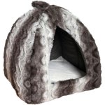 Plush Rosewood Grey Cream Snuggle Pyramid Bed Waggs Online Pet Shop
