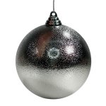 Xmas Ball 12CM Silver Embossed