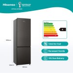 Hisense 263LT Titanium Inox Combi Refrigerator - H370BIT