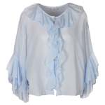Frill Detail Swing Blouse - Powder Blue Free