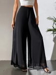 Solid Color High Waist Wide Leg Pants Casual & Versatile High Waist Pants For Spring & Summer Women's Clothing