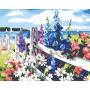 Adult Painting By Numbers - Fenceside Flowers