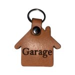 House-shaped "garage" Leather Key Tag