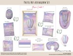 Cot Duvet Bedding Pastel Hot Air Balloon Set