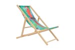 Wooden Beach Chair - Blue Parrots