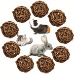 9PCS Willow Branch Ball For Small Animals Rabbit Chew Toys Activity Toy Hamster Chew Toy For Rabbits Chinchilla Hamsters Parrot