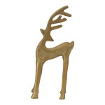 Flat Golden Standing Deer Figurine 17CM