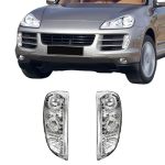 Hyzrwxkql 1 Pair Car Front Bumper Fog Lights Compatible With Porsche Cayenne 2007-2010 Oem Style Replacement Fog Lamp Kit