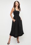 Sissy Boy There She Goes: Midi Dress With A Ruched Bodice And Back Details - Black