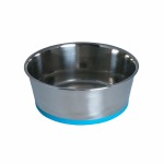 Rogz Dog Bowl - Stainless Steel Slurp Blue Base