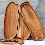 Premium Acacia Wood Serving Tray - 28.96CM X 10.67CM Irregular Oval Design For Desserts Snacks Fruits & Appetizers - Perfect For