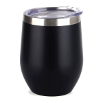Lifespace Premium Stainless Steel Matt Black Double Walled Wine Cups / Mug - Pair