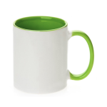 Mugs - 11OZ Coloured Inner & Handle 13 Colours - Lime Green