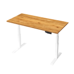 Tekdesk V2.0 - Hardwood Top & White Frame - Tekdesk V2.0 - 32MM Blackwood Top + White Frame