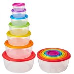 4 Piece Square Food Storage Container Stackable Sealed Food Box Set