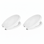 Wirquin Toilet Seat White With Cc Hinge 2.2 Kg Durable Design - 2 Pack