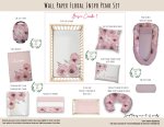 Cot Duvet Bedding Floral Wall Paper Floral Inspo Pink Set