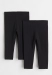 2-PACK Cotton Leggings - Black
