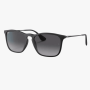 Unisex Chris Rubber Black Frame Light Grey Dark Lens Sunglass