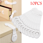 10PCS White Kids Safety Cabinet Locks Baby Proof Security Protector Drawer Door Cabinet Locks Plastic Door Locks