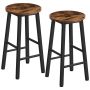 Lifespace Rustic Industrial Kitchen Bar Stool / Chair Set Of Two