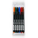 Ohp Permanent Markers Wallet Of 6 F 0.6MM Bullet Tip - Black Red Blue Green Orange Brown