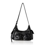 Lovehomily Ladies Handbag Fashion Shoulder Bag Soft Pu Leather Crossbody Bag Women Leather Tote Handbag Crossbody Hobo Bag Black